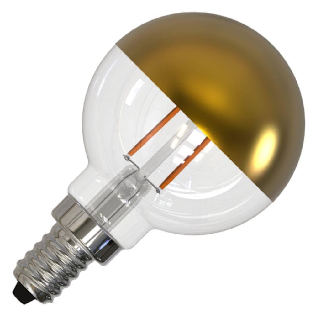 Bulbrite 2.5W G16 Led Filament Bulb, E12 Base, Dimmable 2700K, Half Gold