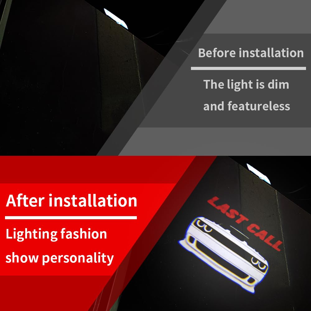 Uuakarin 2 Pcs Last Call Car Door Logo Lights Compatible For Challenger Last Call 2015-Present Courtesy Led Ghost Shadow Light P