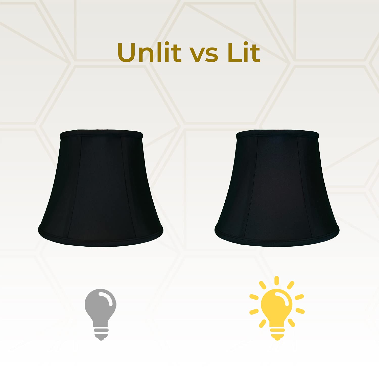 Royal Designs Modified Bell Lamp Shade, Black, 12 X 20 X 15