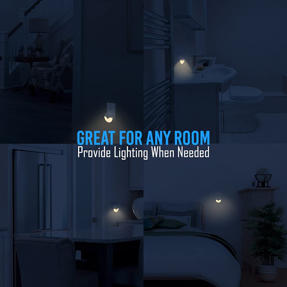 Aultra Night Light Led Round Night Lights Plug Into Wall - Dusk To Dawn Sensor Activated, Automated On & Off, Used For Kitchen,
