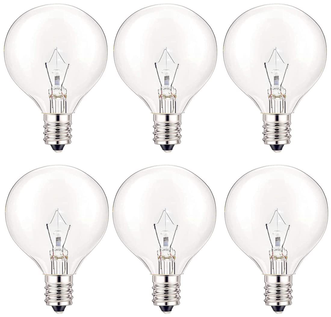 Wax Warmer Bulbs, 40W Candle Lamp, G50 Light Bulbs For Full Size Scentsy Warmer, E12 Candelabra Base For For Chandelier, Ceiling