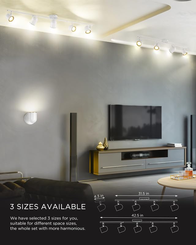 Femila Track Lighting  Led Track Light  Gu10 Bulbs Included  44 Flush Mount Ceiling Spot Lights  For Living Room  Gallery  Bedroom  Hallway  4Fs78Tl-5 Wh
