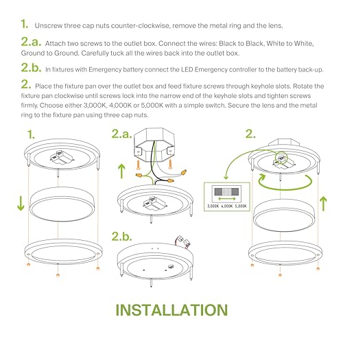 Asd Led 18 Inch Round Flush Mount Light Fixture | 28W 2250Lm 3000K-5000K 120V | 3Cct  Dimmable  Energy Star  Etl Listed | Close To Ceiling Double Ring Lamp  Low Profile Lighting | Nickel  4 Pack