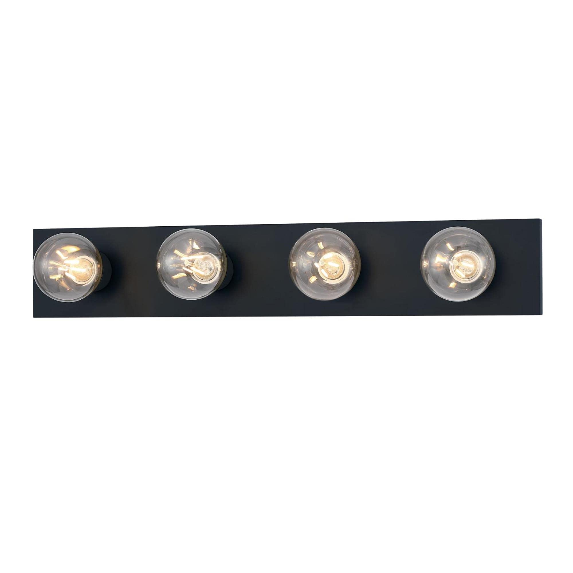 Westinghouse Traditional Four-Light Indoor Vanity Light Fixture, 4-Light, Matte Black, Alloy Steel, Model 6117600