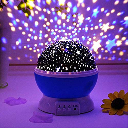 RAVIRANDAL Romantic Sky Star Master Night Projector Lamp with USB Multi Colour 4 LED Rotation Baby Sleep Lighting USB Lamp Led P