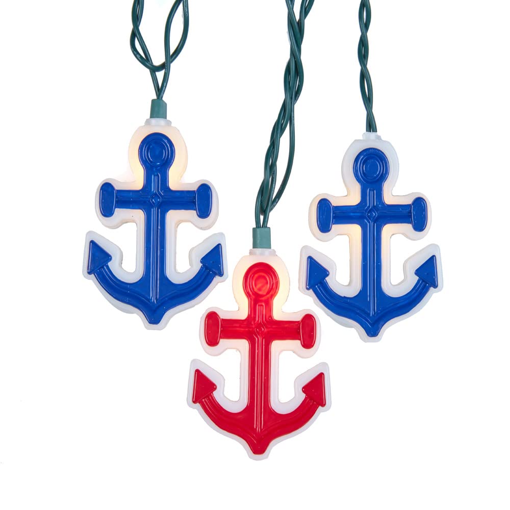 Kurt S. Adler Ul 10 Red And Blue Anchor Light Set, 144-Inches