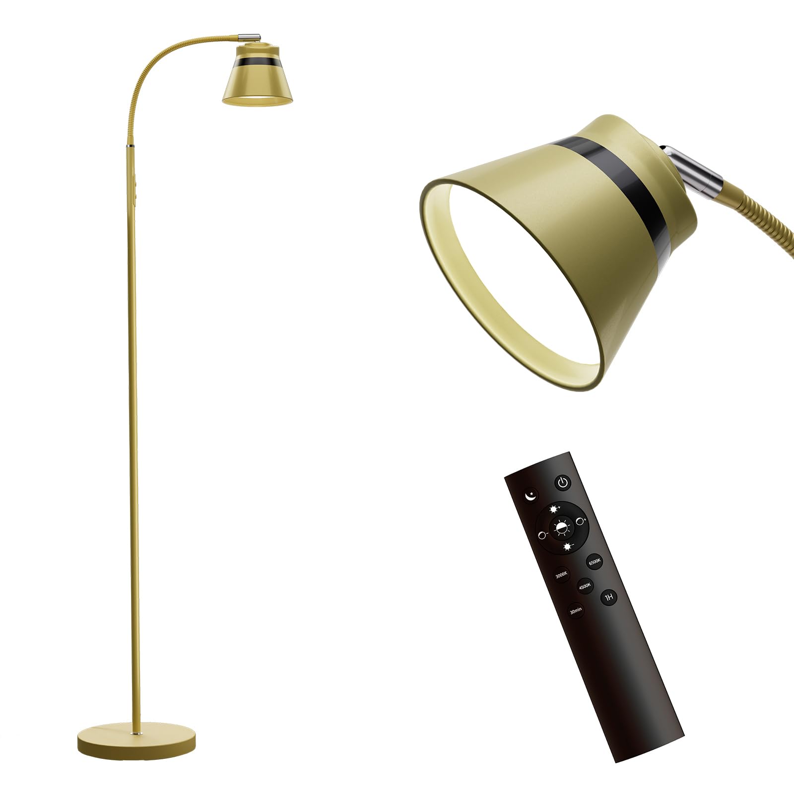 AXX Gold Floor Lamp, 60-Inch Standing Reading Light for Office/Bedroom/Living Room, LED Bulb Included