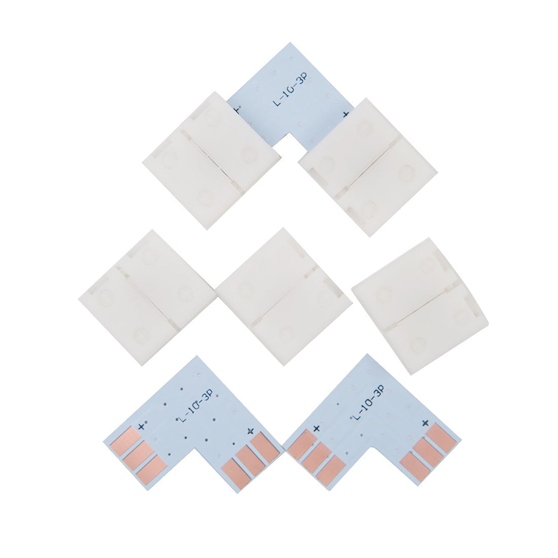 Btf-Lighting 10 Sets 3Pin 10Mm 0.39In Width Right Angle L Shape Solderless Corner Connector For Ws2811 Ws2812B Sk6812 Led Strip No Soldering Can'T Support 144Leds/M Or Altove Led Lights