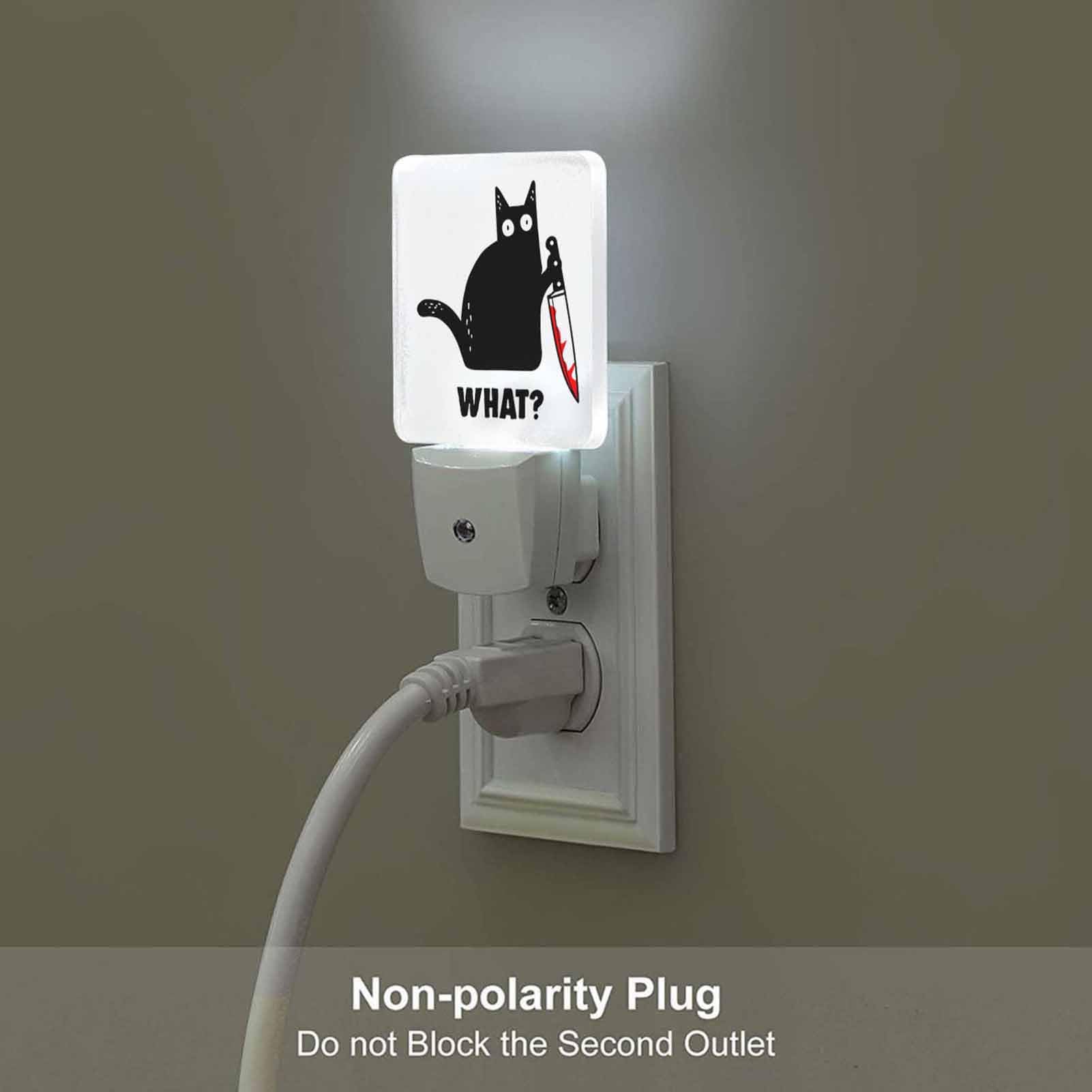 Chrobak LED Night Light with Dusk to Dawn Sensor, Black Cat Design, Model WML-Night-Light-231023-109