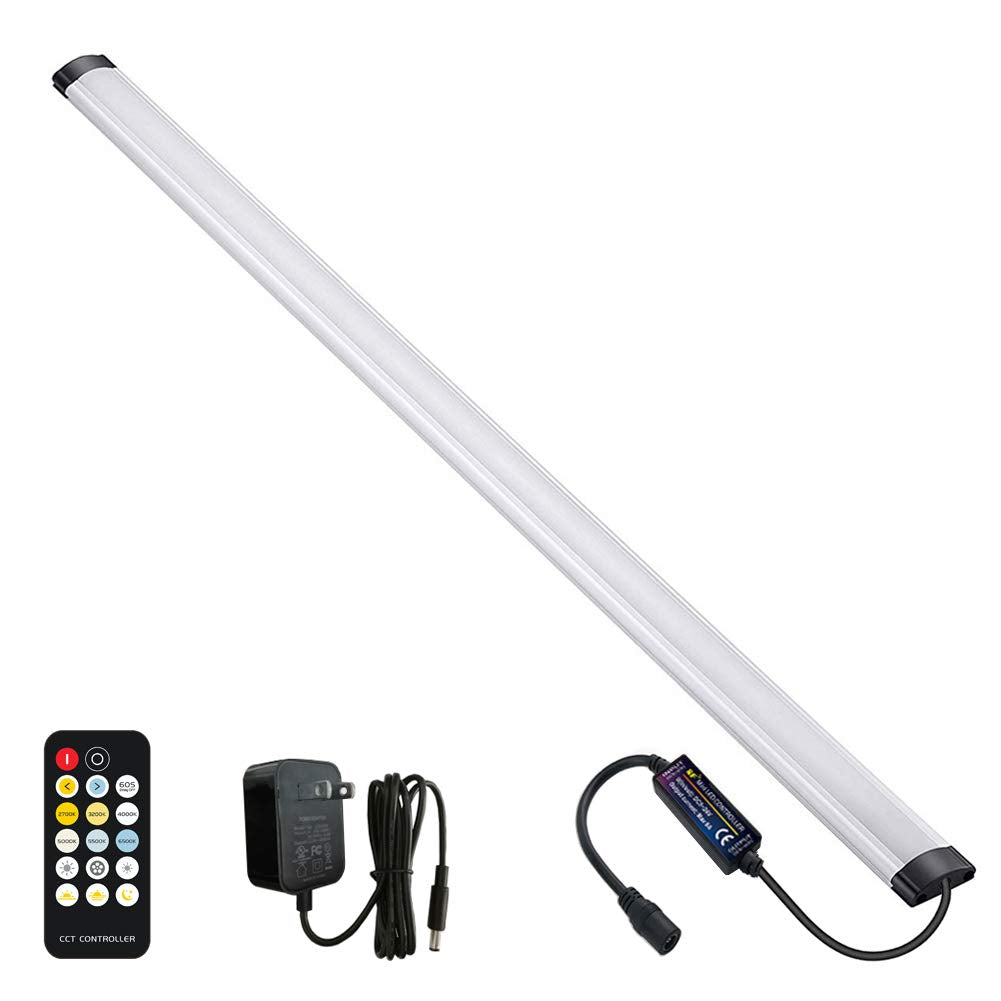 LAIFUNI Dimmable Under Cabinet Lighting, Color Temperature Changing LED Light Bar, Daylight to Warm White Lights, Remote Control