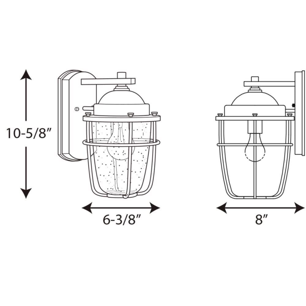 Progress Lighting Holcombe Outdoor Light Fixture, Aluminum, Black, Model P560065-031