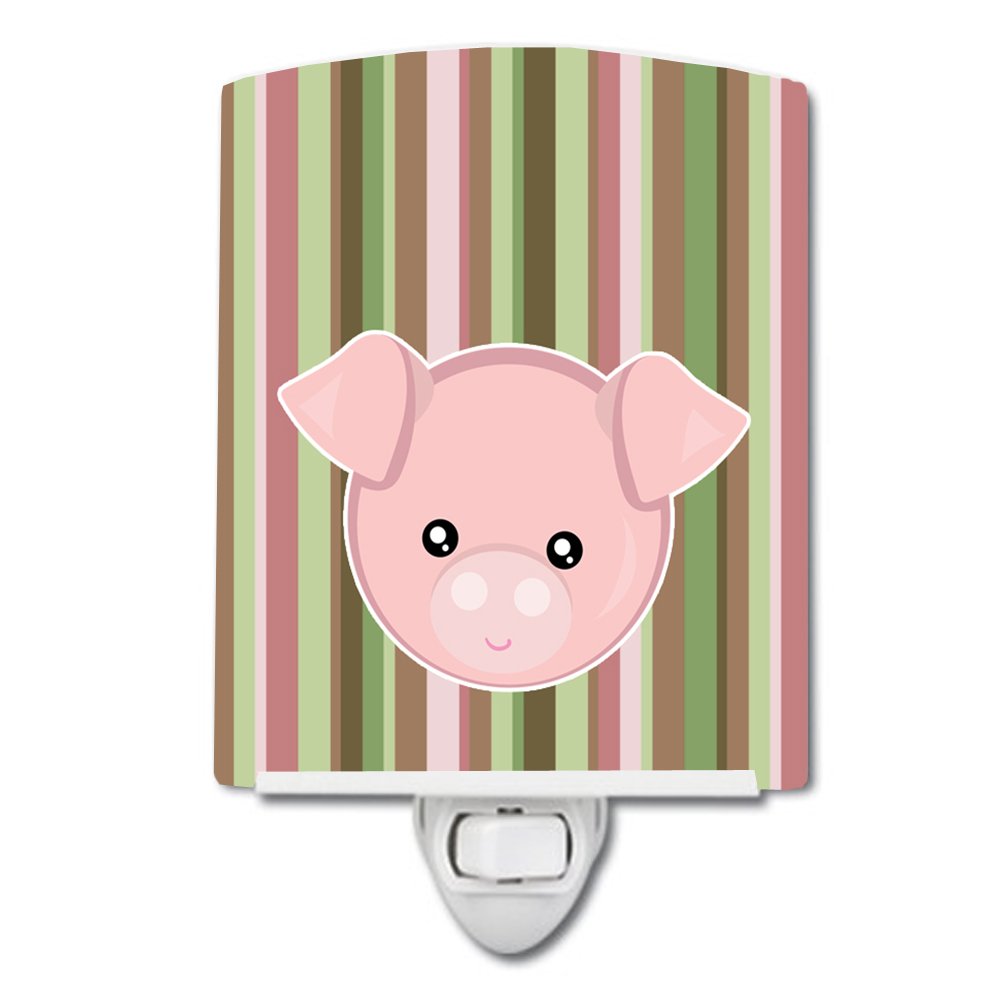 Carolines Treasures BB6930CNL Pig Face Ceramic Night Light Compact, UL-Certified, Ideal for Bedroom, Bathroom, Nursery, Hallway