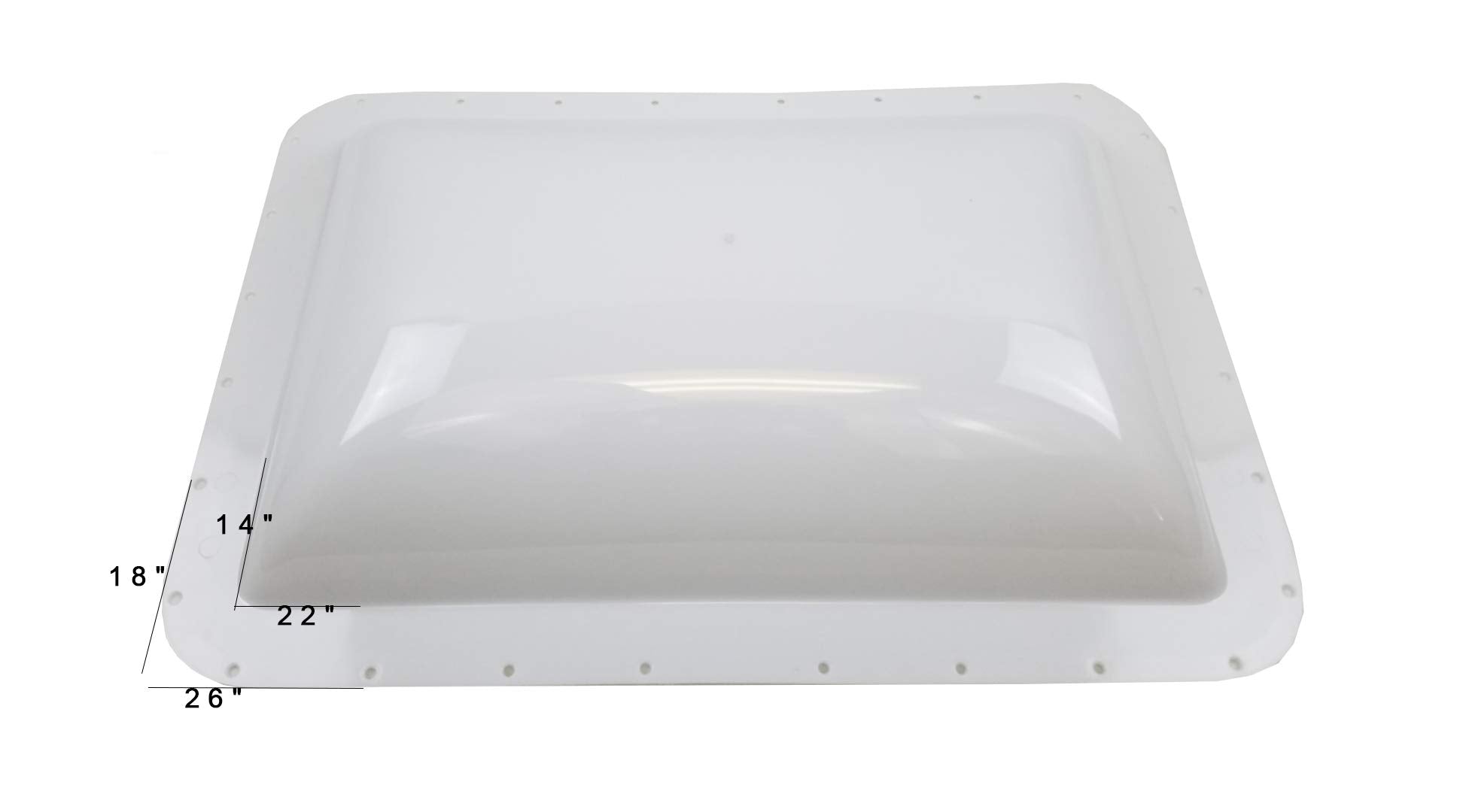 HENG’S INDUSTRIES RV Camper Trailer Skylight, White, 18 x 26 OD / 14 x 22 ID, Model 1826-ESK-WH, Includes Putty Ca