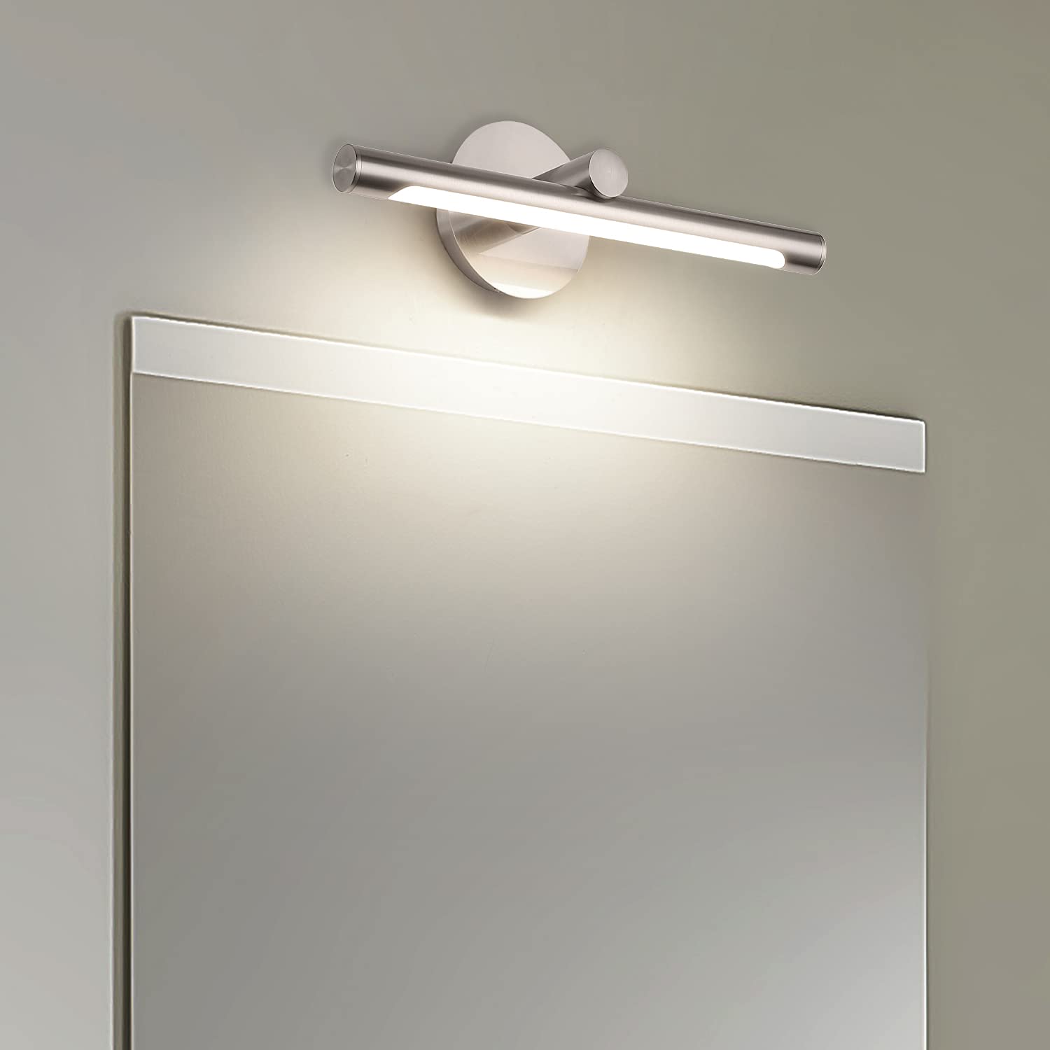 Jusheng 16.33&quot; Modern Led Picture Light, Metal Wall Mount Art Lamp, 3000K Warm White, Nickel