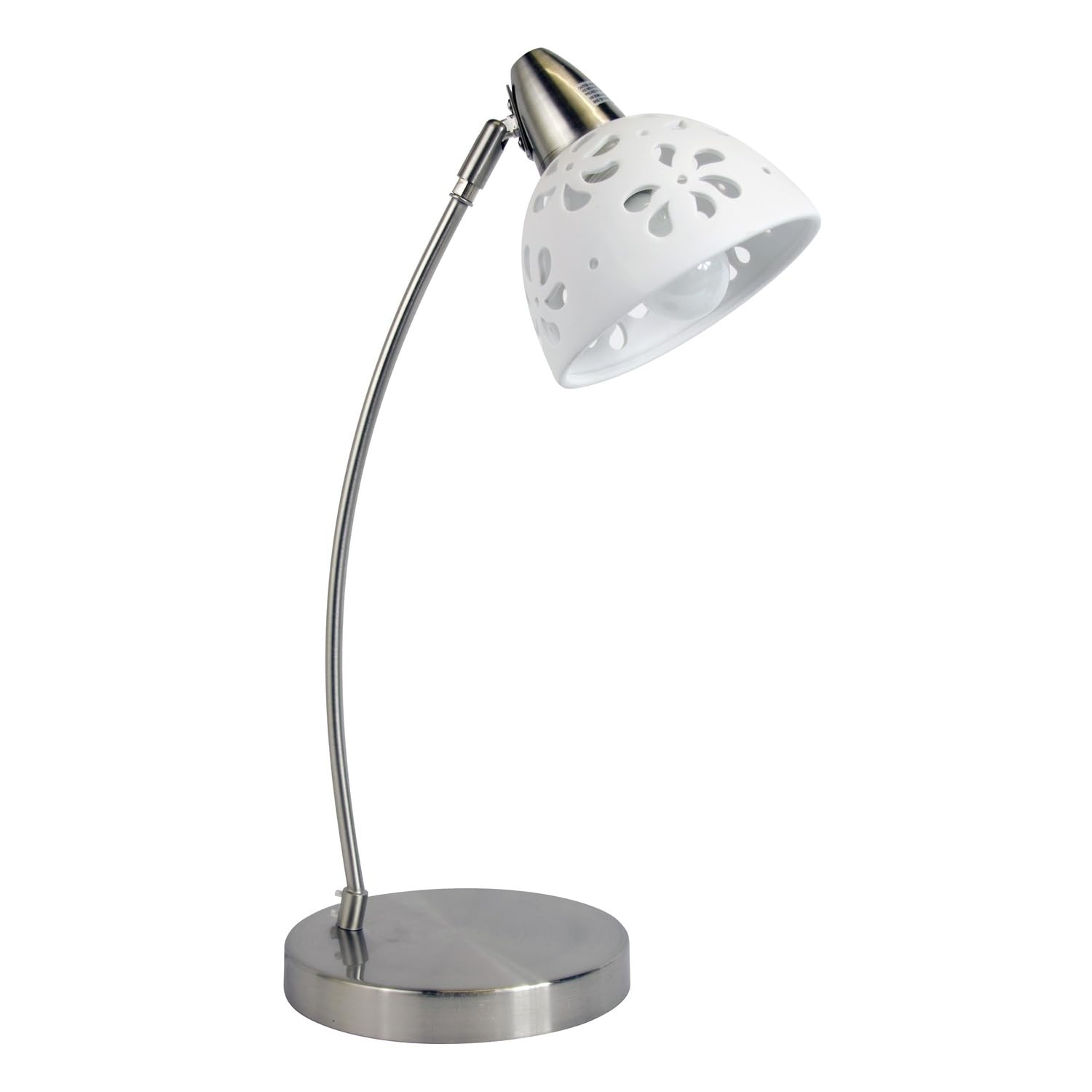 Simple Designs Ld1000-Wht Porcelain Flower Desk Lamp