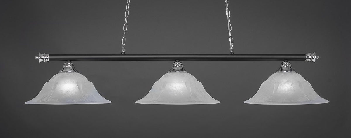 Toltec Lighting Oxford 3 Light Island In Chrome & Matte Black (373-Chmb-53615)