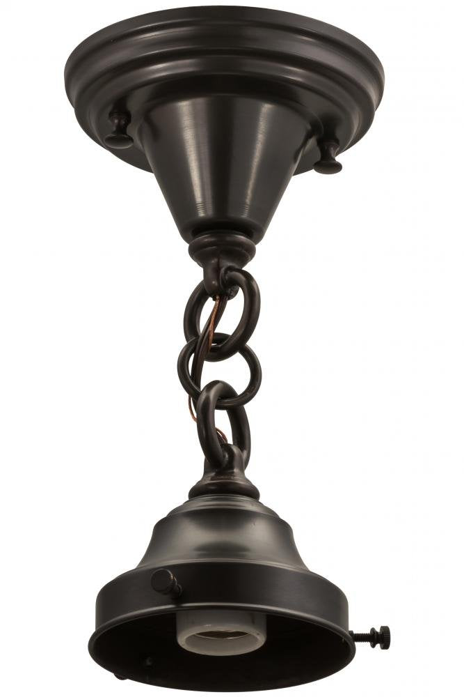 Meyda Tiffany 165491 Revival Craftsman 1 Flush Mount Light Fixture, Brown/Brass, 5"W