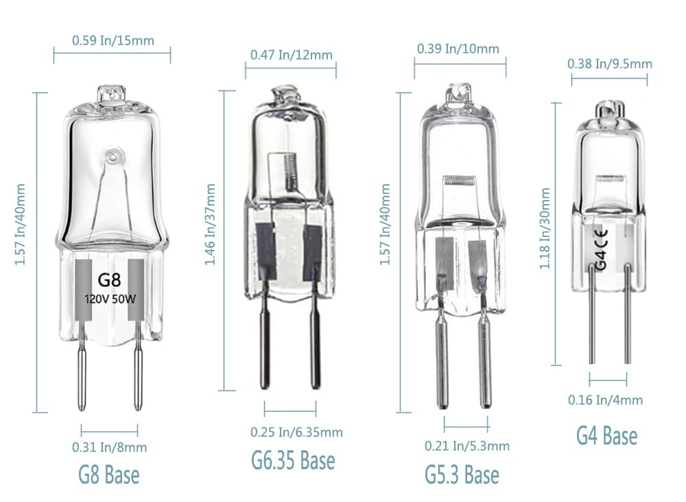 K JINGKELAI G8 Frosted Halogen Bulbs 20W Bi-Pin Base 10 Pack Warm White 2700K Glass Lens