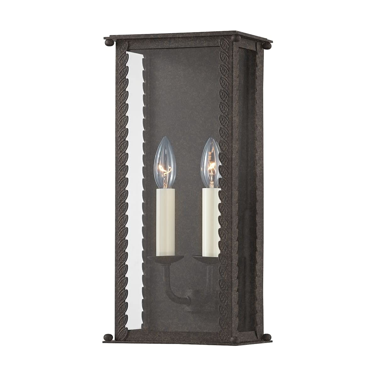 Troy Lighting Zuma 16.5 Exterior Wall Lantern | French Iron Finish | Clear Glass | Nature-Inspired Wall Lantern | Made of Alumin