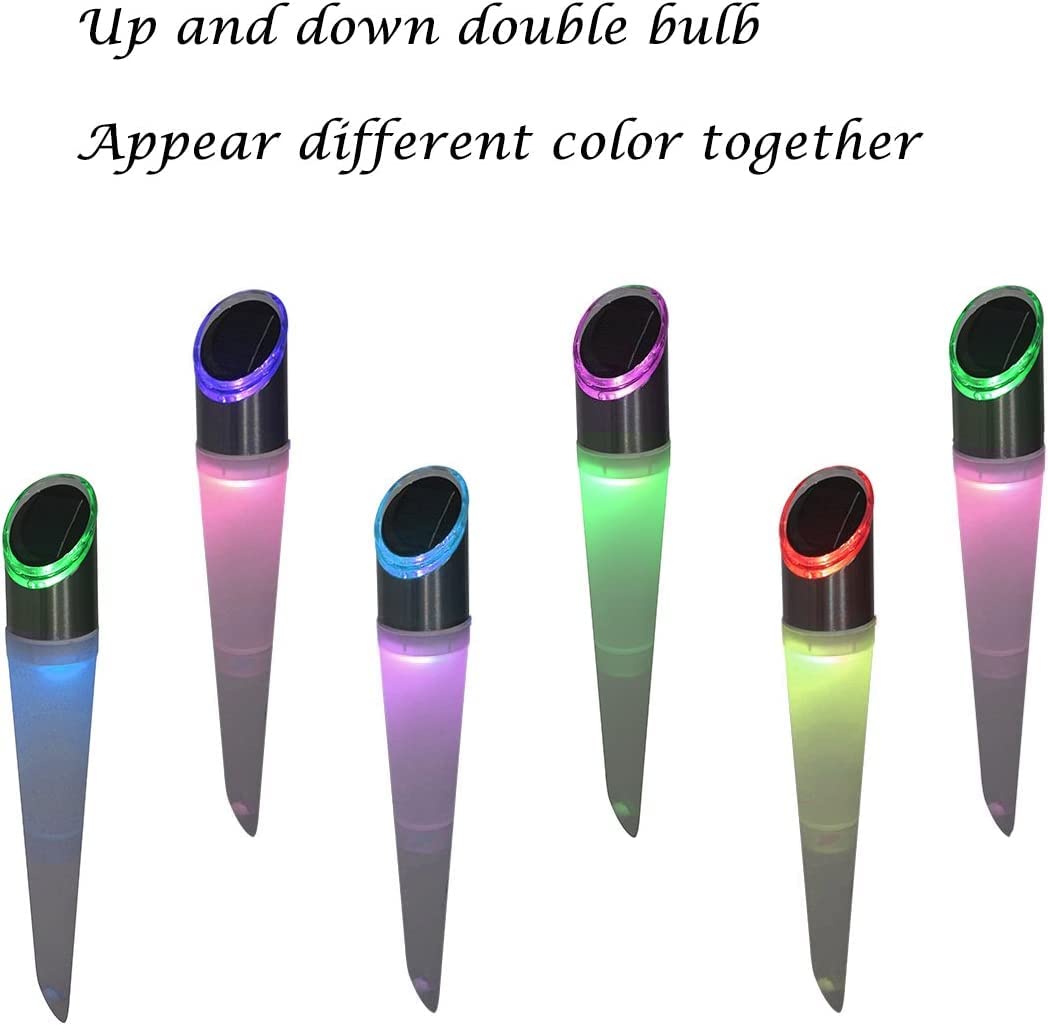 Pearlstar Solar Lights Outdoor Garden Pathway Lights Led White&Color Changing Landscape Lighting Waterproof For Path Lawn Patio