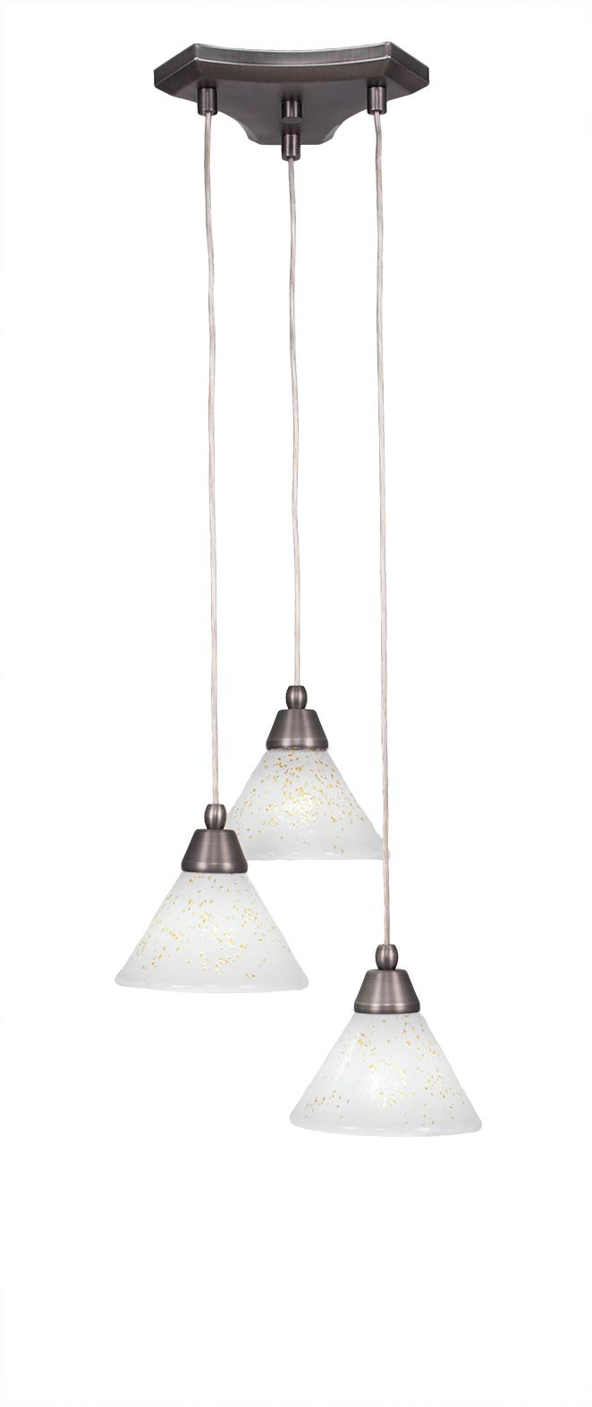Toltec Lighting Europa 3 Light Cluster Pendalier In Brushed Nickel (28-Bn-7145)