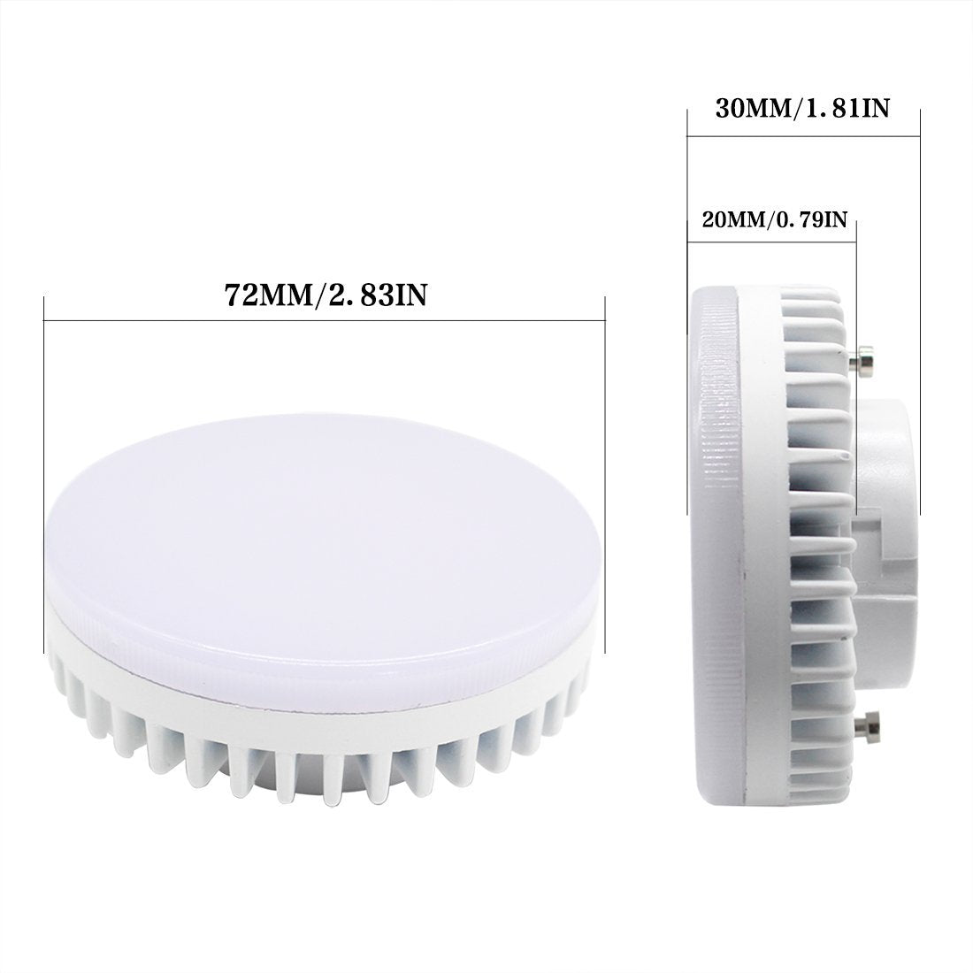Rowrun Led Gx53 Bulb 8W Soft White Bulb For Replacement Of Traditional Halogen Gx53 Lamp Cabinet, Showcase, Exhibition, Shop Showroom Lighting Non-Dimmable Pack Of 2