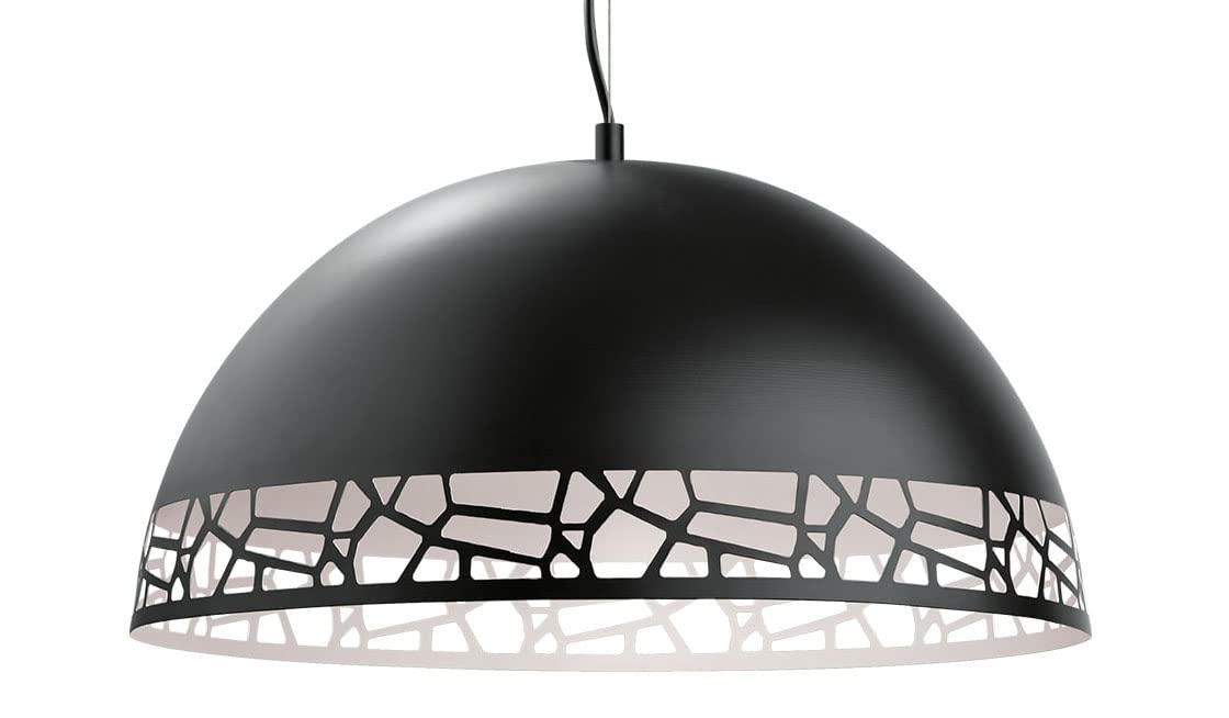 EGLO 97442A LED Pendant Light, 21-Inch, Matte Black & White, Metal Fixture for Kitchen Island, Hallway, Dining Room