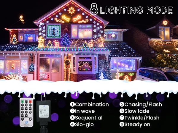 Lycklig Cluster Christmas Fairy Lights, 2000 LED, Multicolor, 147FT, Remote, 8 Modes, Timer, Model BPW-2000LED-MIX