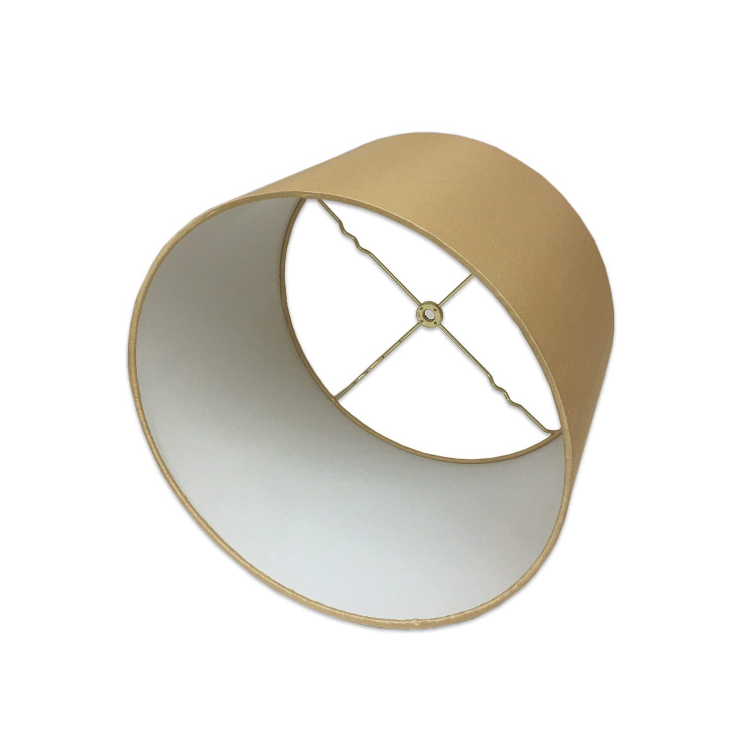 Royal Designs, Inc. Shallow Drum Hardback Lamp Shade 17x18x11.5 Antique Gold Model HB-610-18AGL