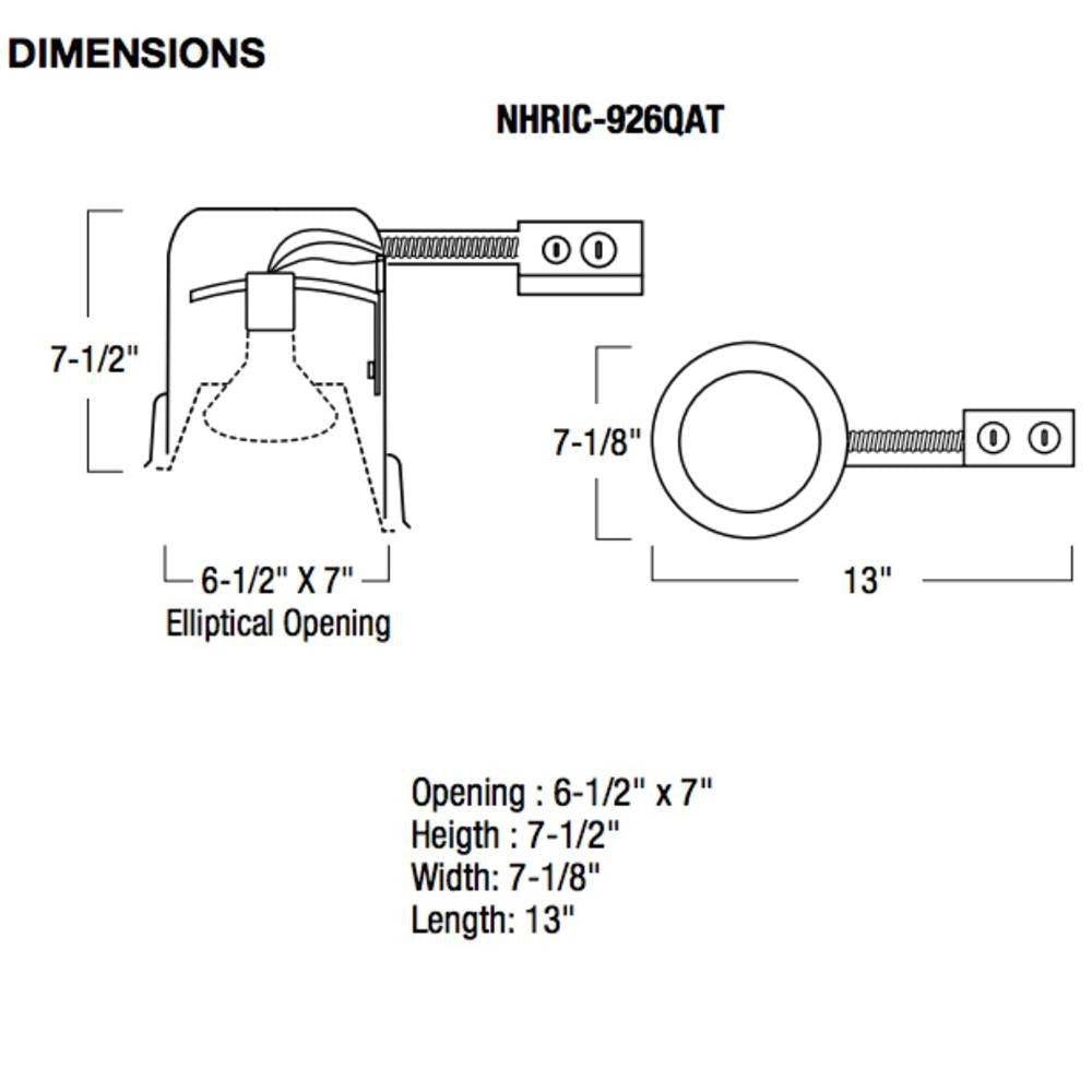 Nora Lighting Nhic-926Qat Quick Connect Ic Air-Tight 6 Inch Sloped Ceiling Housing