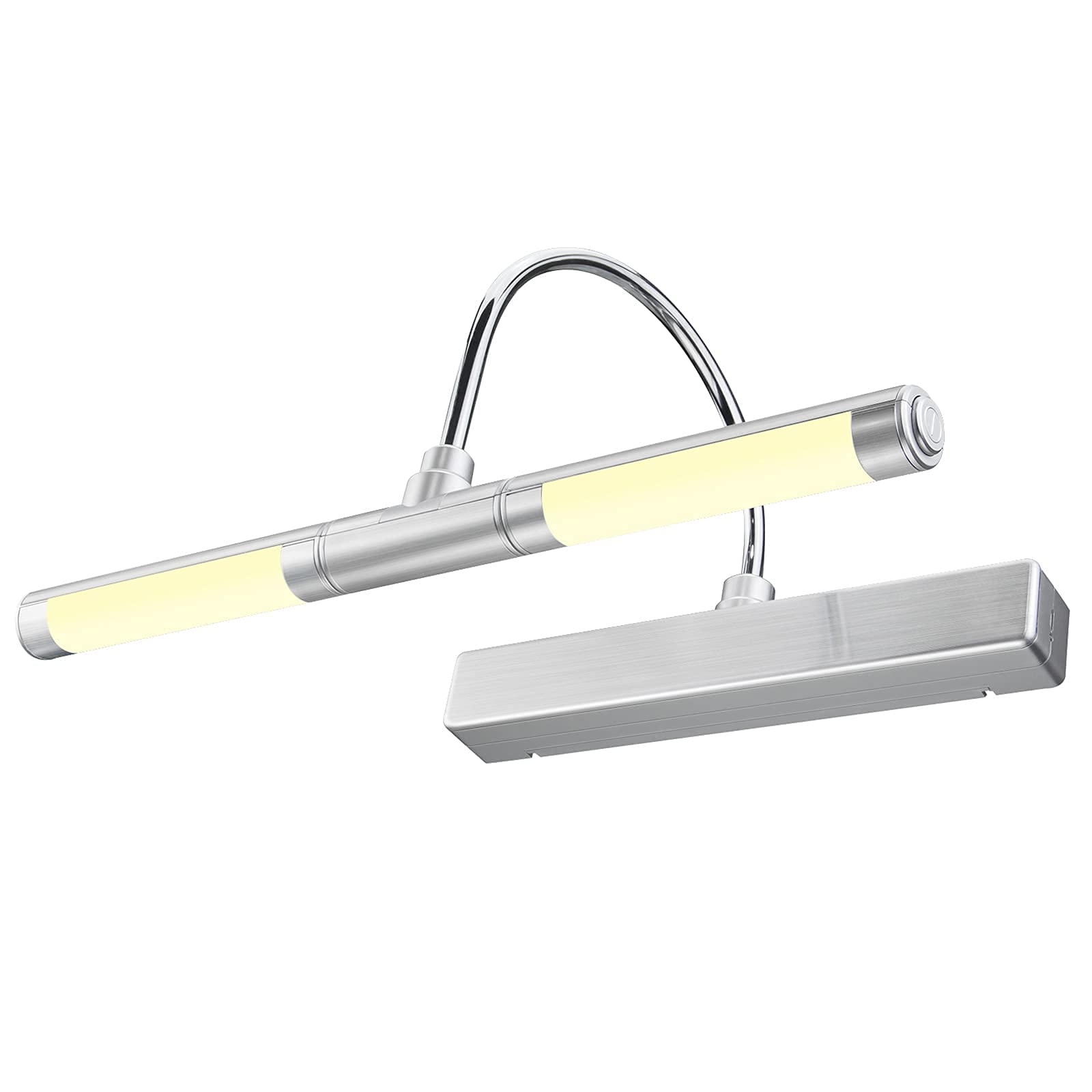 Hongut Rechargeable Wireless Picture Light With Remote, 28 Leds, 12 Color Options, Silver