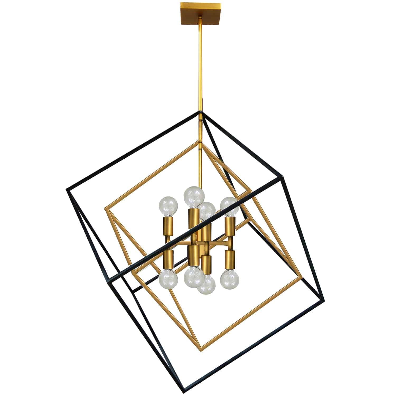 8Lt Pendant, Vintage Bronze & Matte Black Finish