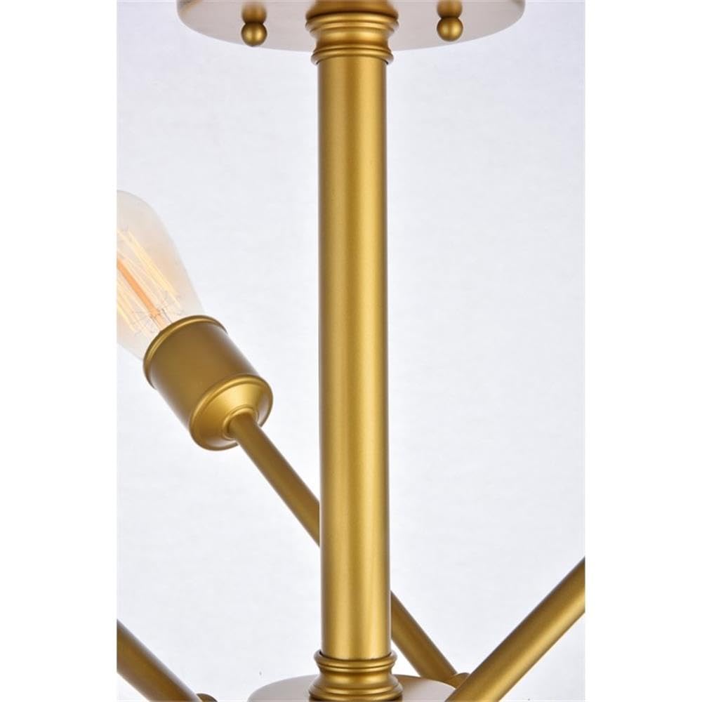 Living District Indoor Modern Home Decor Bright Axel 6 Lights Brass Flush Mount