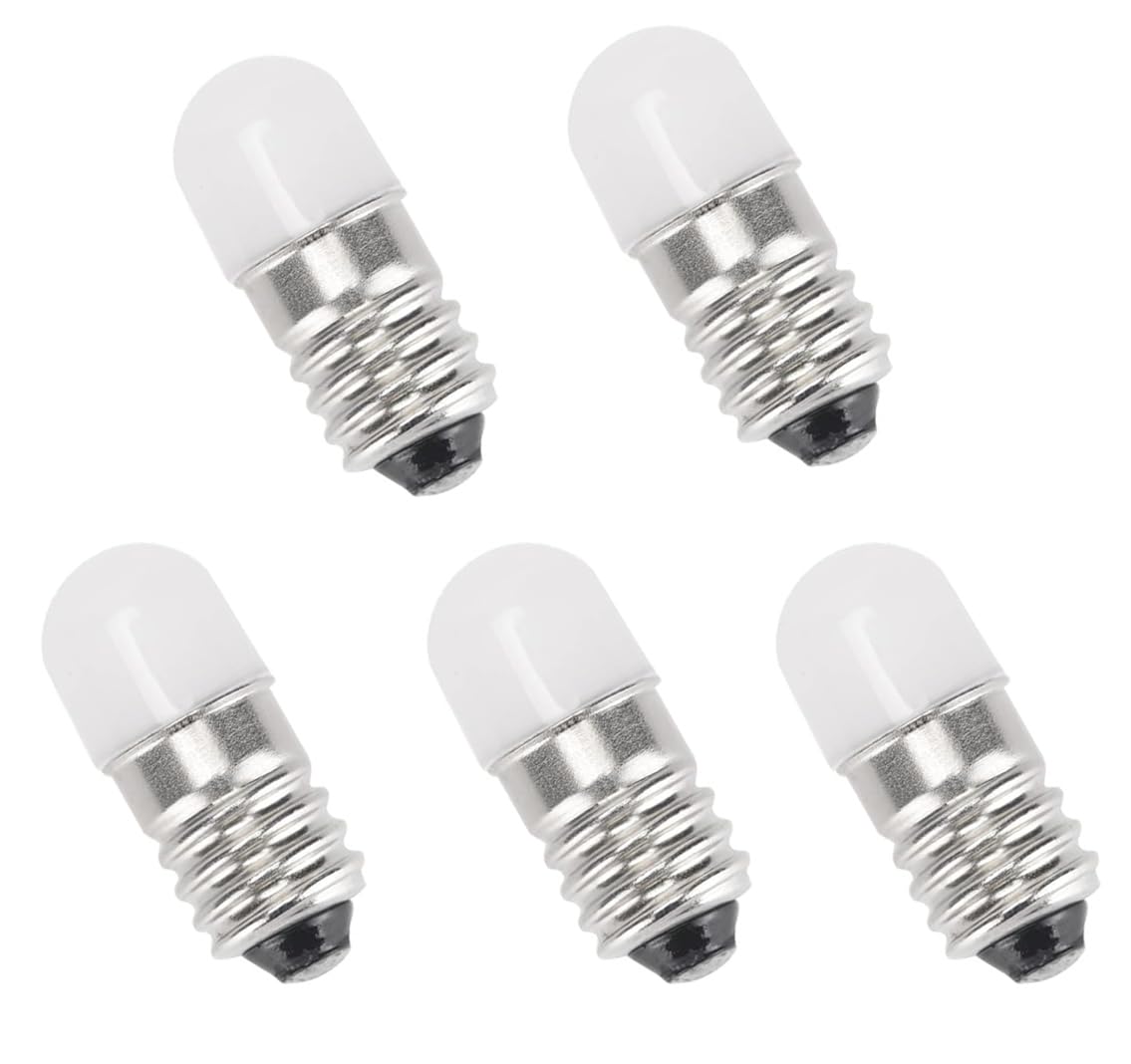 E10 Led Bulbs 12V Warm White Ac/Dc E10 Miniature Screw Led Lamps 0.5Watts 65Lm 12 Volt Miniature Flashlight Bulbs (20)