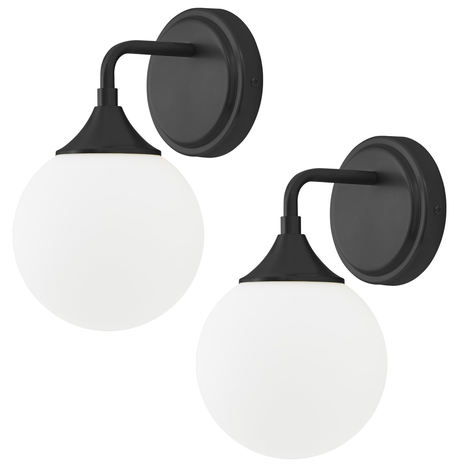Ritakcdn Black Bathroom Light Fixtures, Modern Vanity Lighting Over Mirror, Mid Century Vintage Wall Sconce Set of Two 1-Light w