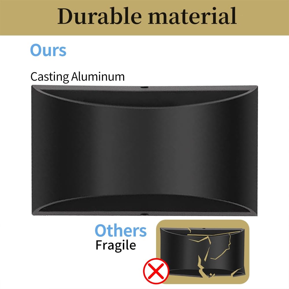 BLUEYE Battery Operated Wall Sconce, Remote Control, Dimmable, 8-inch, Black, Aluminum, Set of Two