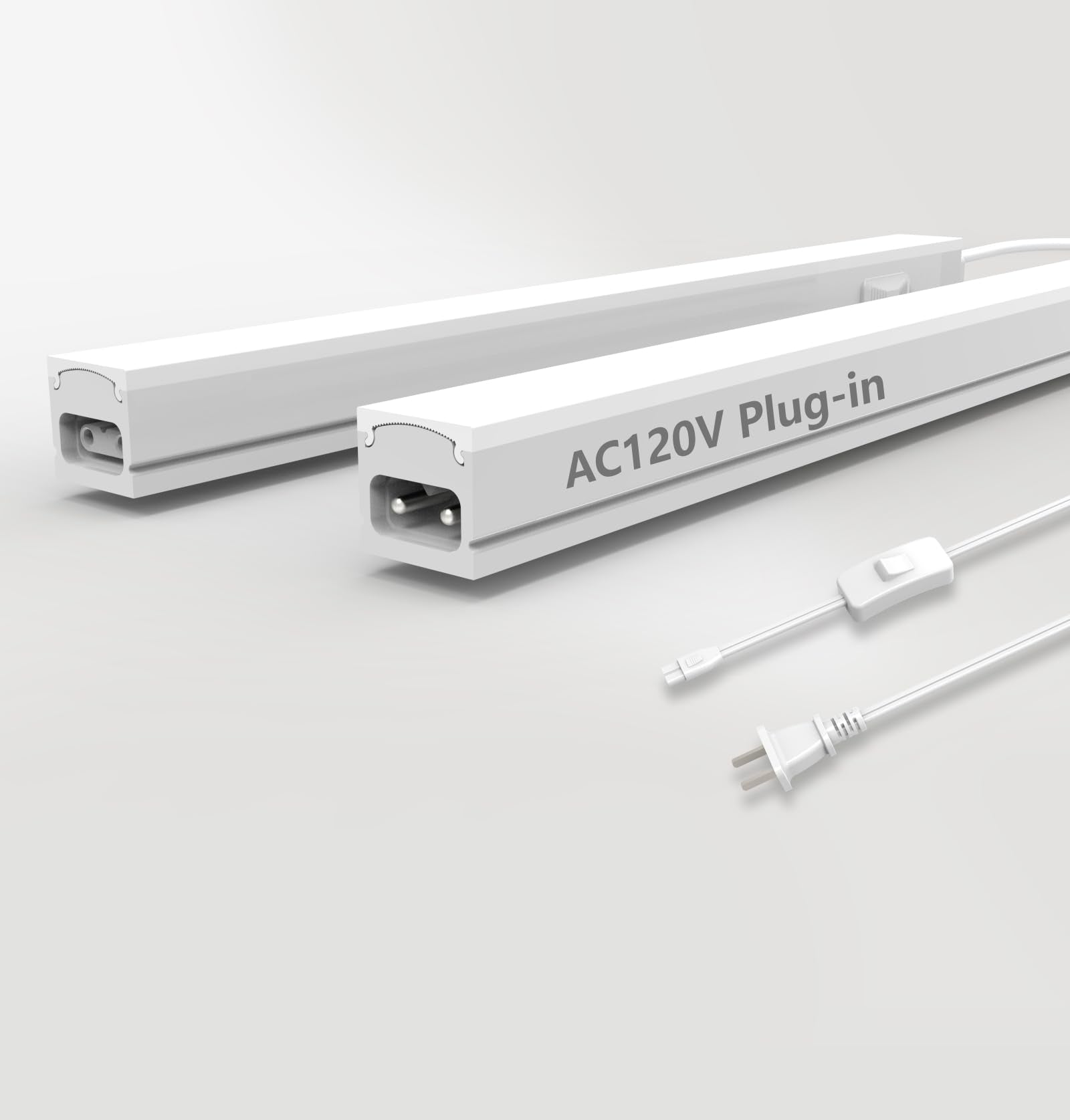 Leetdud Under Cabinet Lighting Plug in, 16 Inch 2 Pcs, Linkable AC120V 3CCT 3000K/4000K/5000K Ultra Slim, LED Under Cabinet Ligh