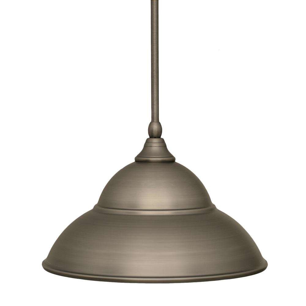Toltec Lighting 23-Bn-428 Stem Mini Pendant With Hang Straight Swivel With 13&quot; Brushed Nickel Double Bubble Metal Shade, Brushed Nickel Finish
