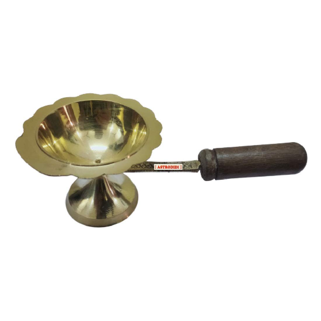 ASTRODIDI Dhoopakal Brass Kapoor Diya for Aarti Puja with Handle (Golden)