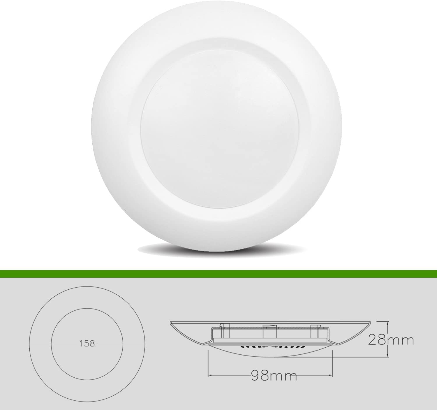 Jullison 20 Packs 4 Inch Led Low Profile Recessed & Surface Mount Disk Light, Round, 10W, >600 Lumens, 3000K Warm White, Cri80,