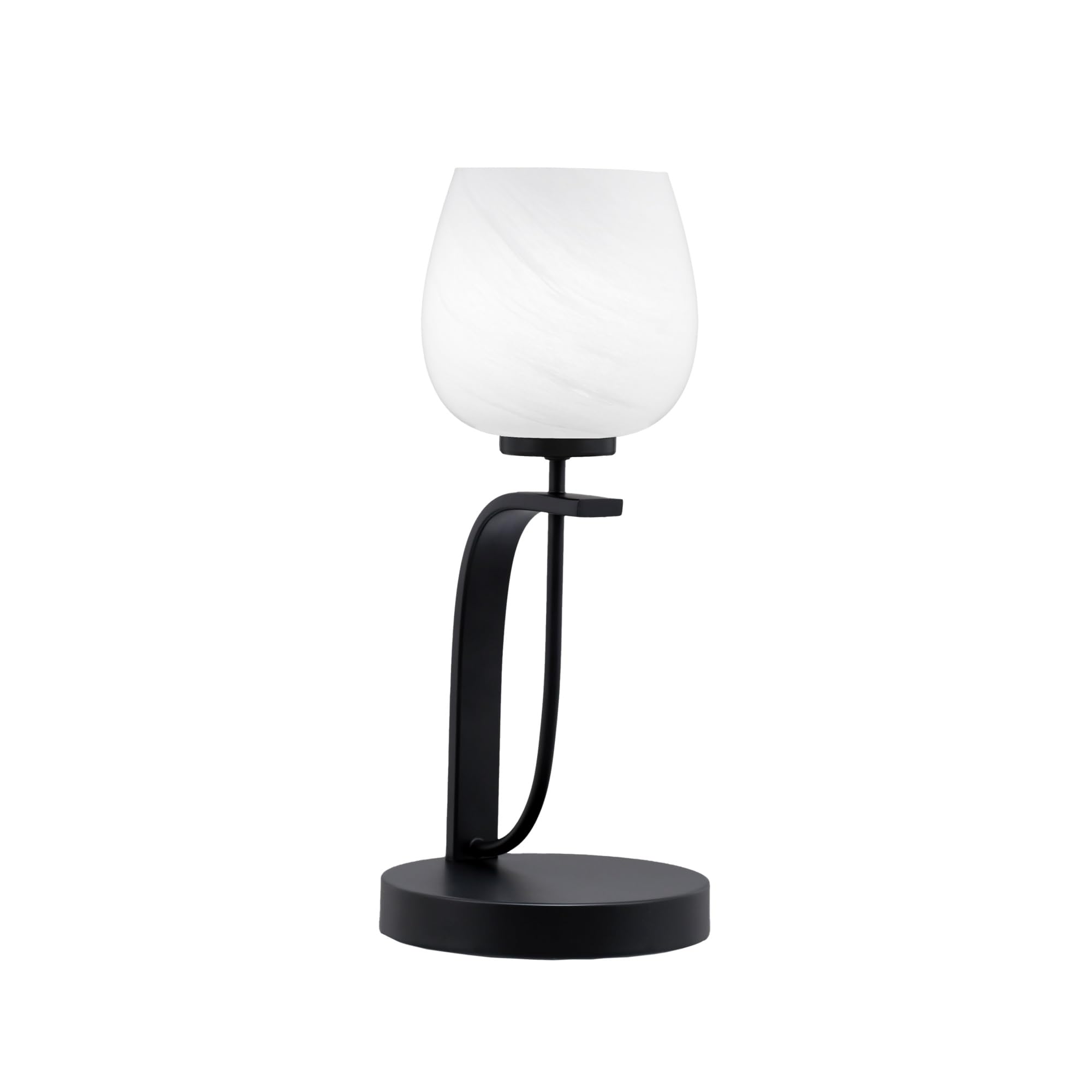 Cavella 1 Light Accent Lamp Shown in Matte Black Finish with 6&quot; White Marble Glass