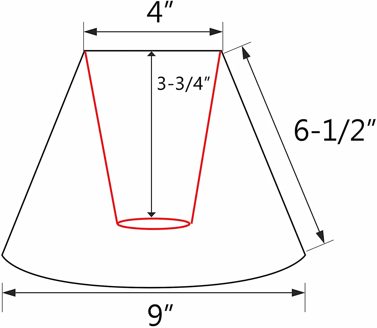 Aspen Creative 58728A, Empire Uno Lamp Shade, Blue, 4&quot; Top X 9&quot; Bottom X 6.5&quot; Slant Height, Slip Uno 33Mm