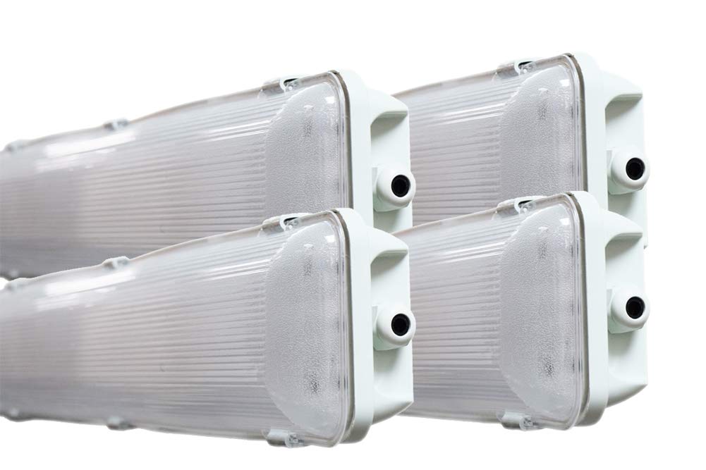 Orilis 2 Ft 6500K 36W Led Vapor Tight Lights | Commercial Indoor/Outdoor Hardwired Ip65 Waterproof Fixtures | 3600 Lumens | Deta