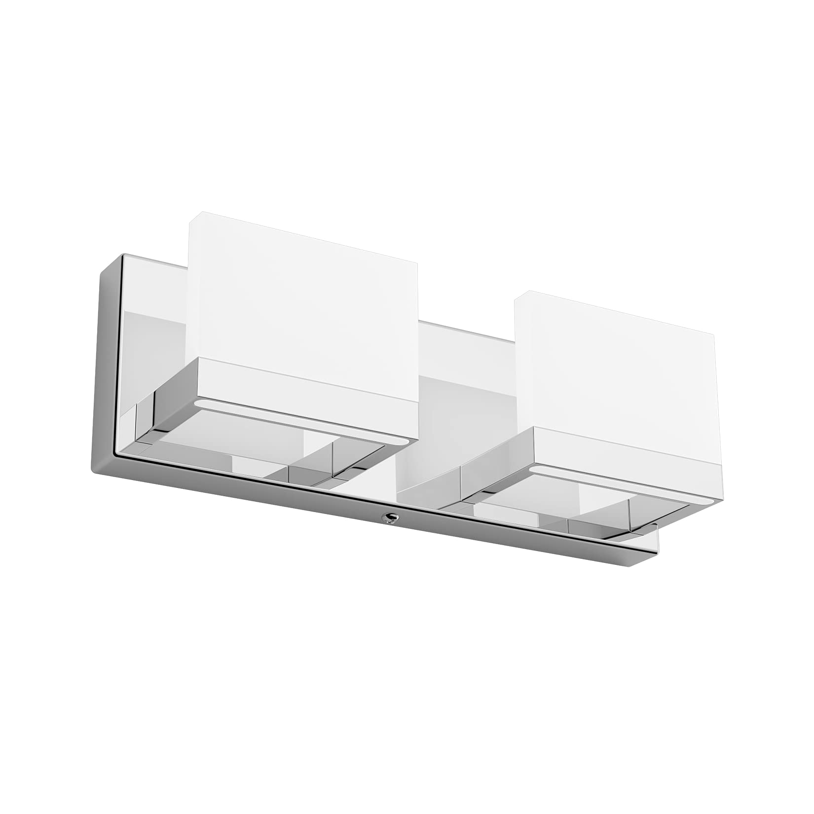 Tipace LED Dimmable 2-Light Vanity Fixture - Frosted White Acrylic Chrome, Model 1103