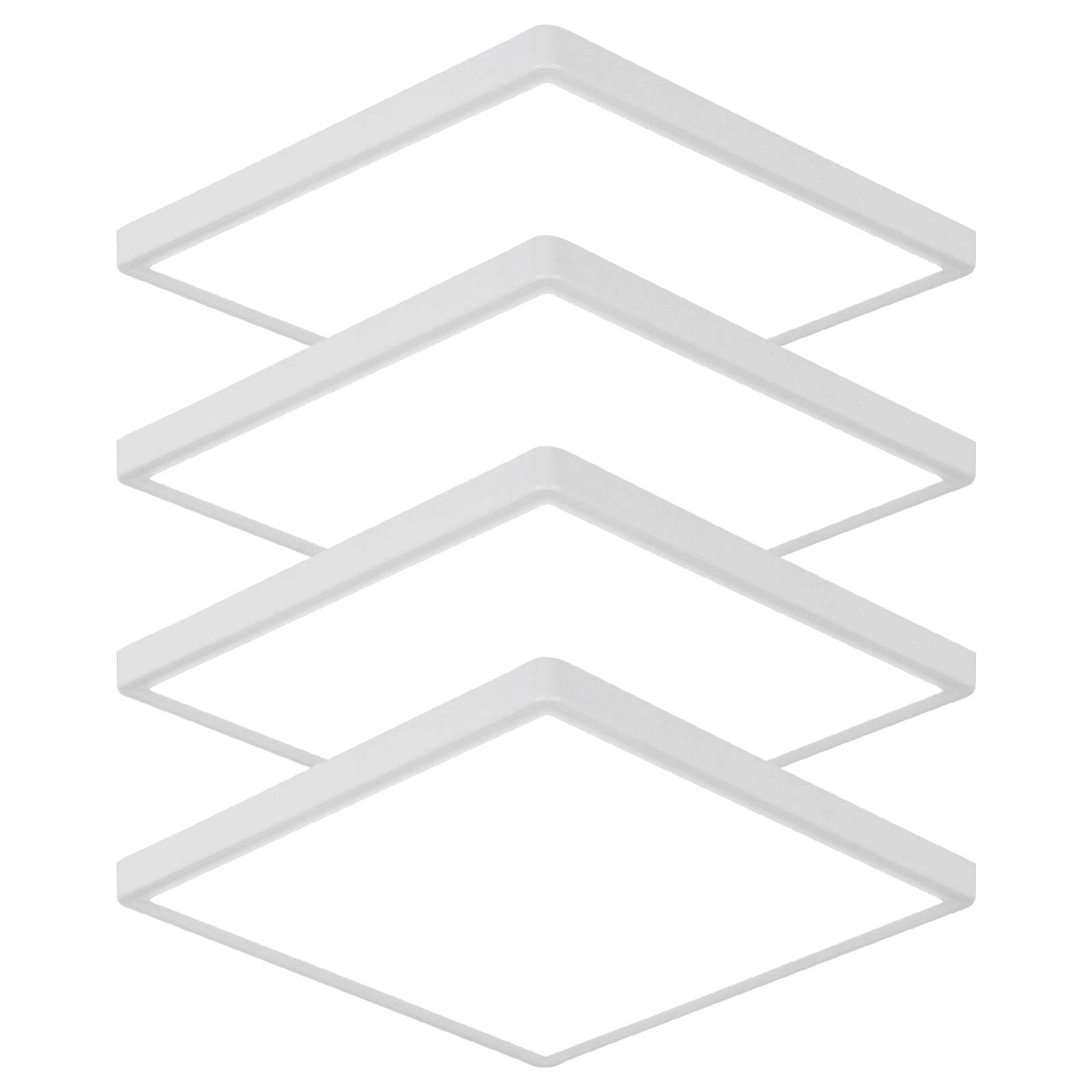 Delipop 4 Pack 12&quot; Ultra Thin Led Ceiling Light, 24W 6500K Cool White Fixture, Low Profile