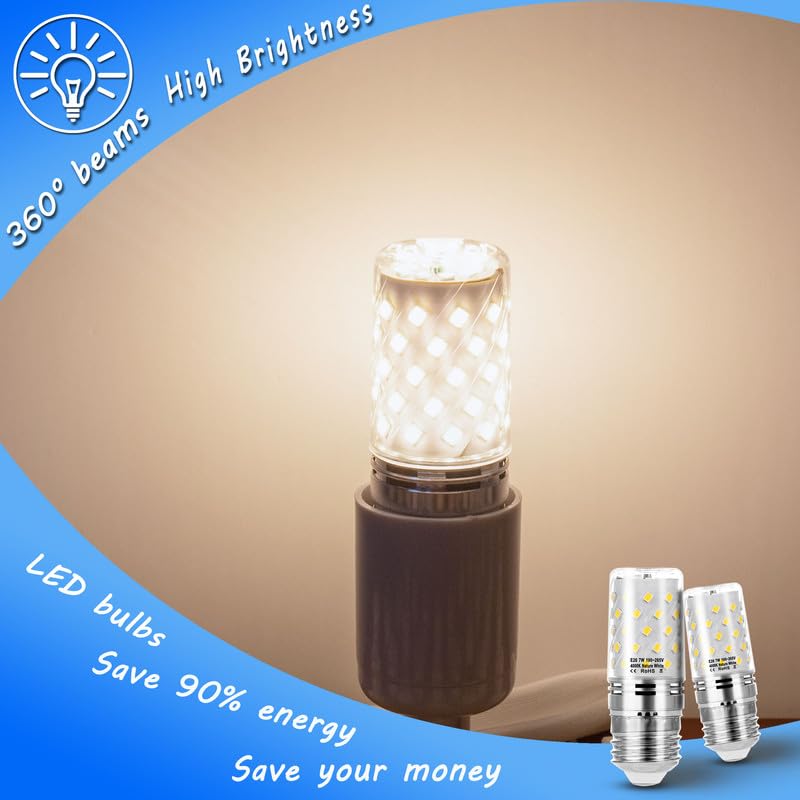 Heifymi E26 60 Watt Replacement Led Candelabra Bulbs, E26 7W Led Candle Light Bulbs 750Lm, 4000K Natural White E26 Base Chandeli
