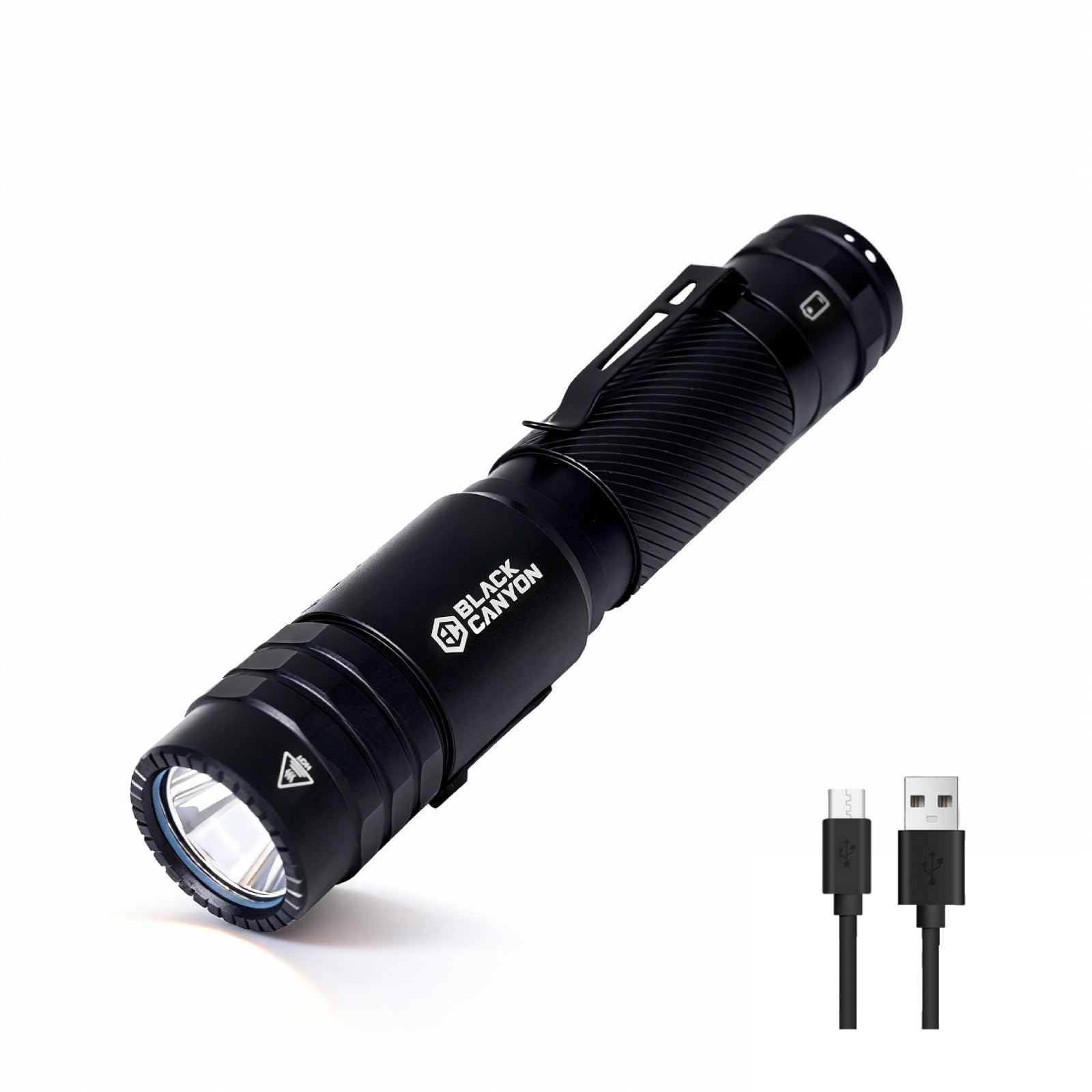 BLACK CANYON LED Flashlight Rechargeable, Small Flashlight 800 Lumen IPX4 Waterproof, Shockproof for Mechanics & Security