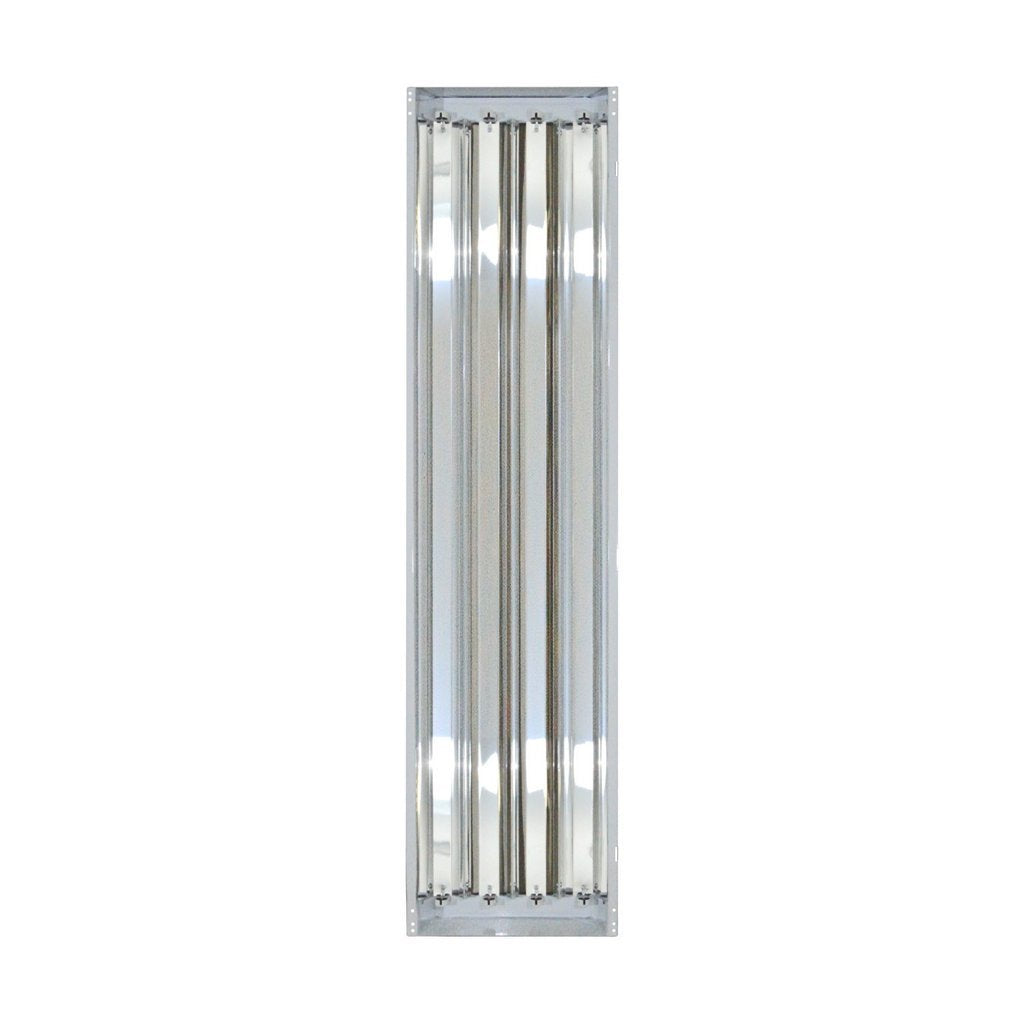 Four-Bros 4-Lamp T8 High Bay Fluorescent Fixture, 120-277V, Metal, Halide, Model HB4-T8