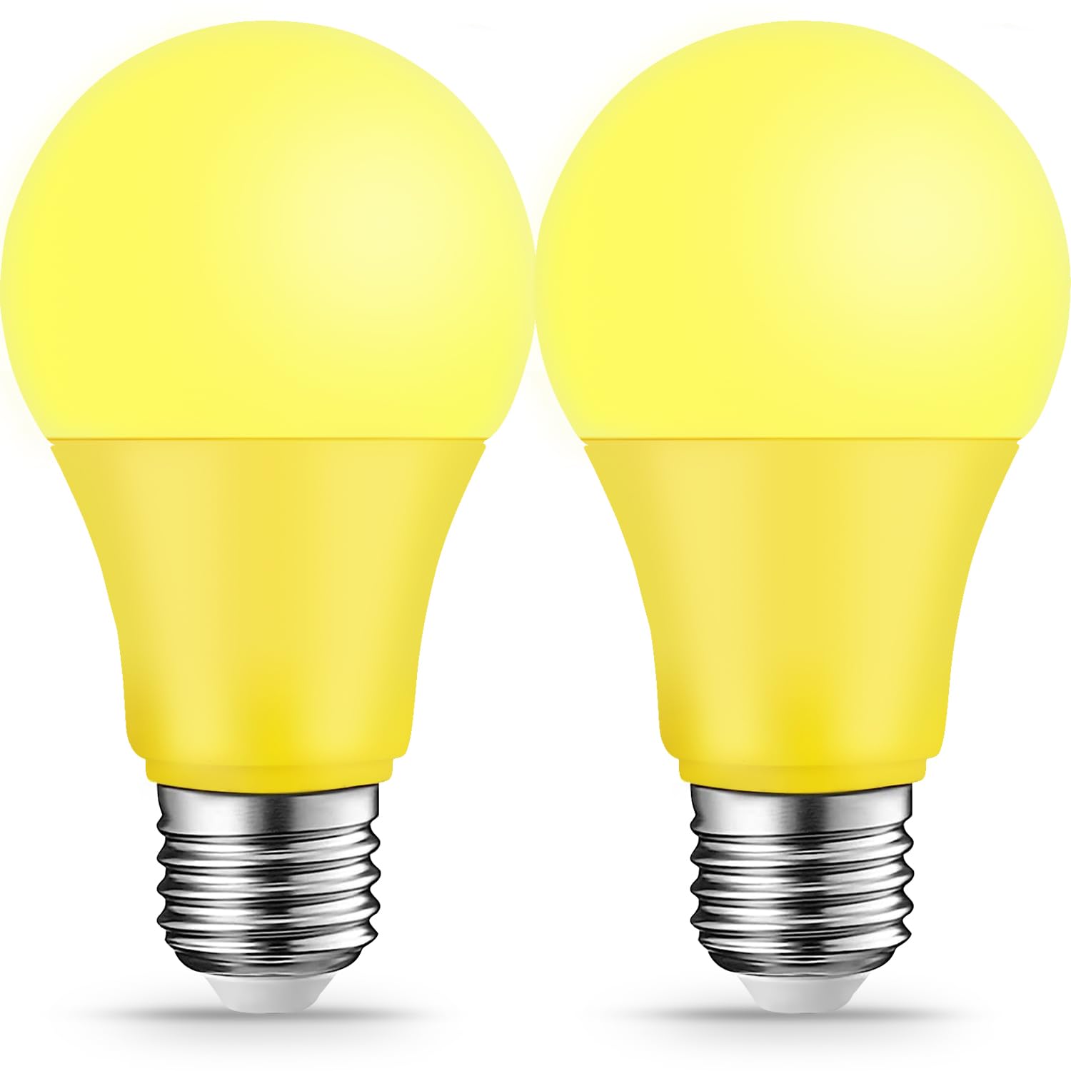 Kqhben Bug Light Bulbs Led Yellow Bulb For Outside, 9W (6W Equivalent), E26 Base Amber Bug Light For Porch, Patio, Deck, Backyar