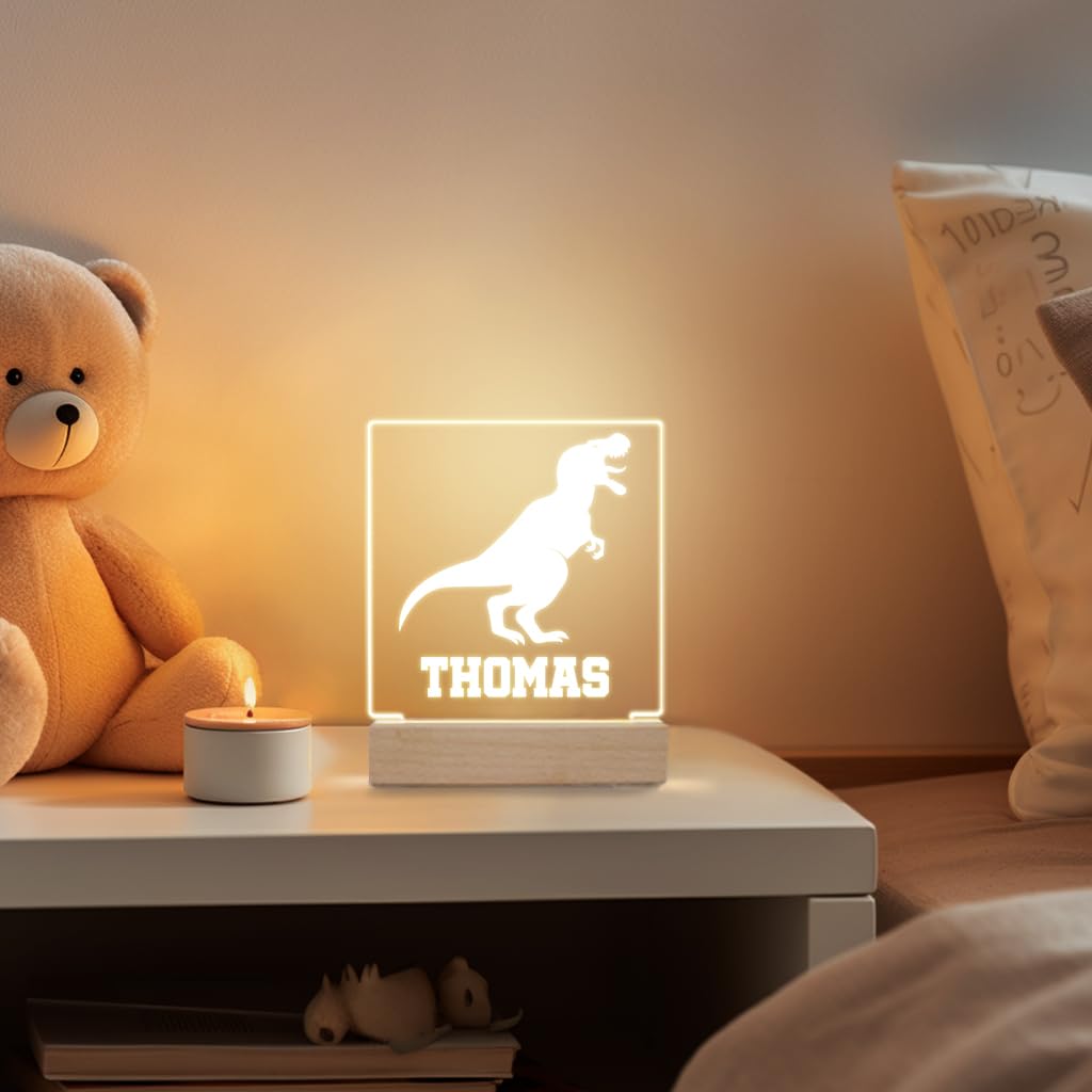 Custom Night Light For Kids Girls Boys Personalized Gifts For Baby Nursery Bedroom Décor Dinosaur